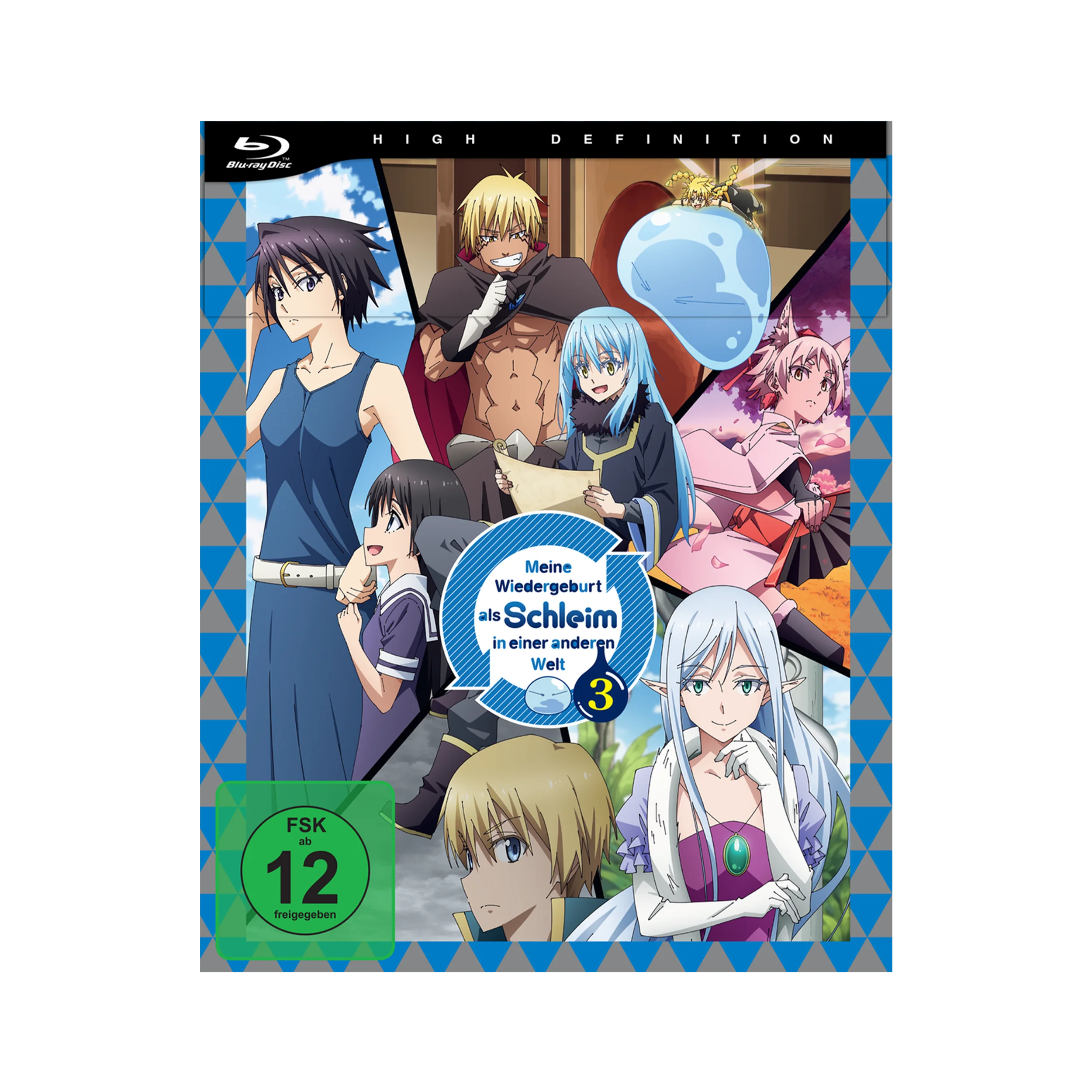 Blauer Anime-Figurensammlungsbox für Meine Wiedergeburt als Schleim in einer anderen Welt Staffel 3 Vol 1 Limited Edition mit HD-Label und FSK 12